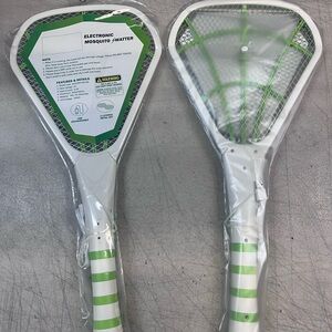 2pk rechargeable Mosquito Swatter with Green Stripes